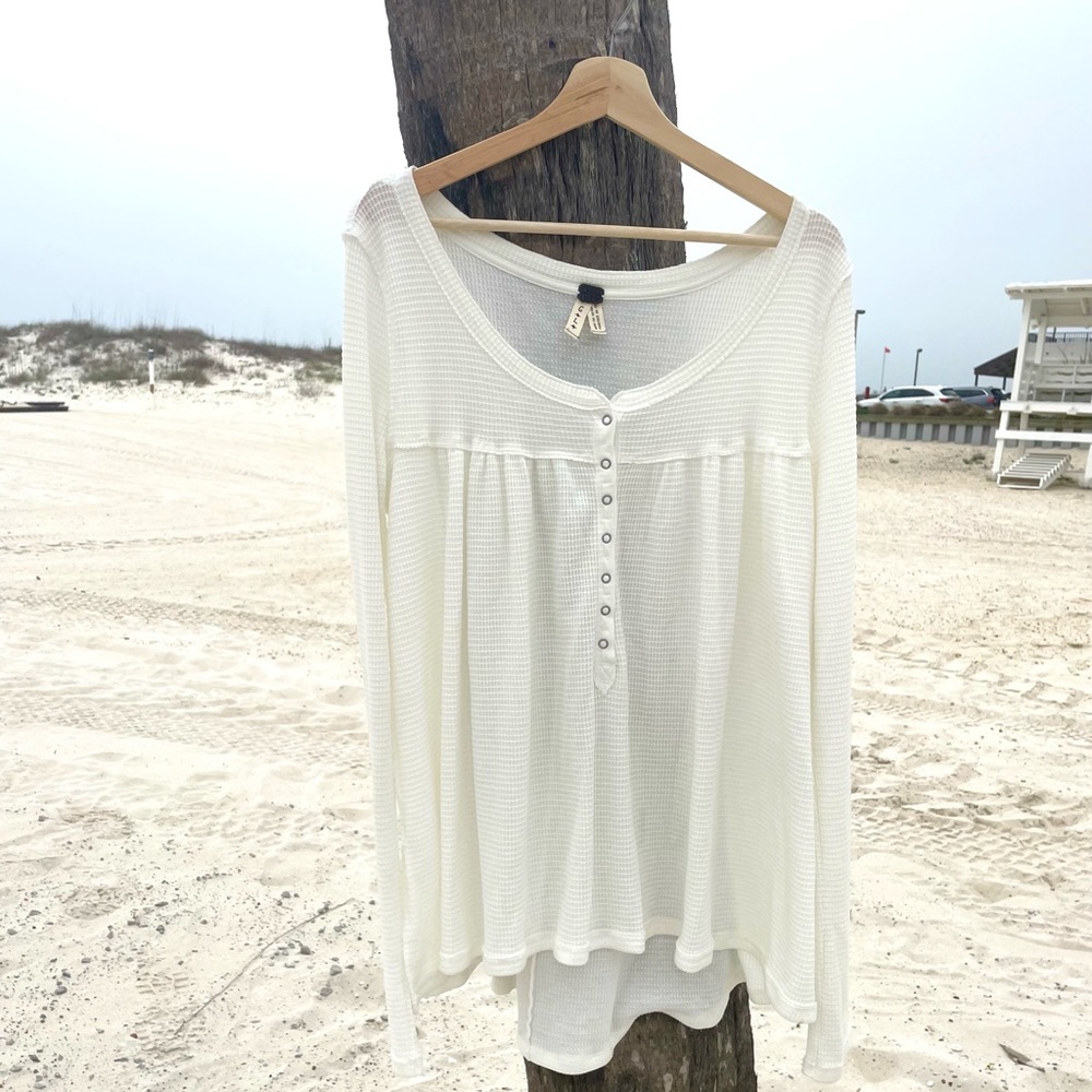Free People White Long Sleeve